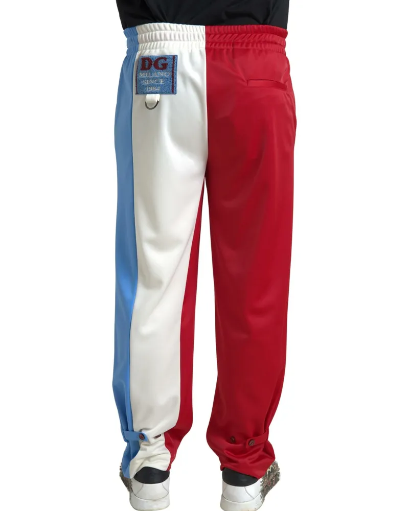 Dolce & Gabbana Multicolor Polyester Men Sweatpants Pants Red