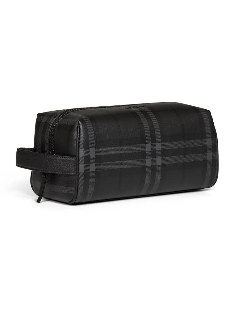 Burberry Men's Travel Case City Check Black Polyurethane Wallets & Cardholders Black