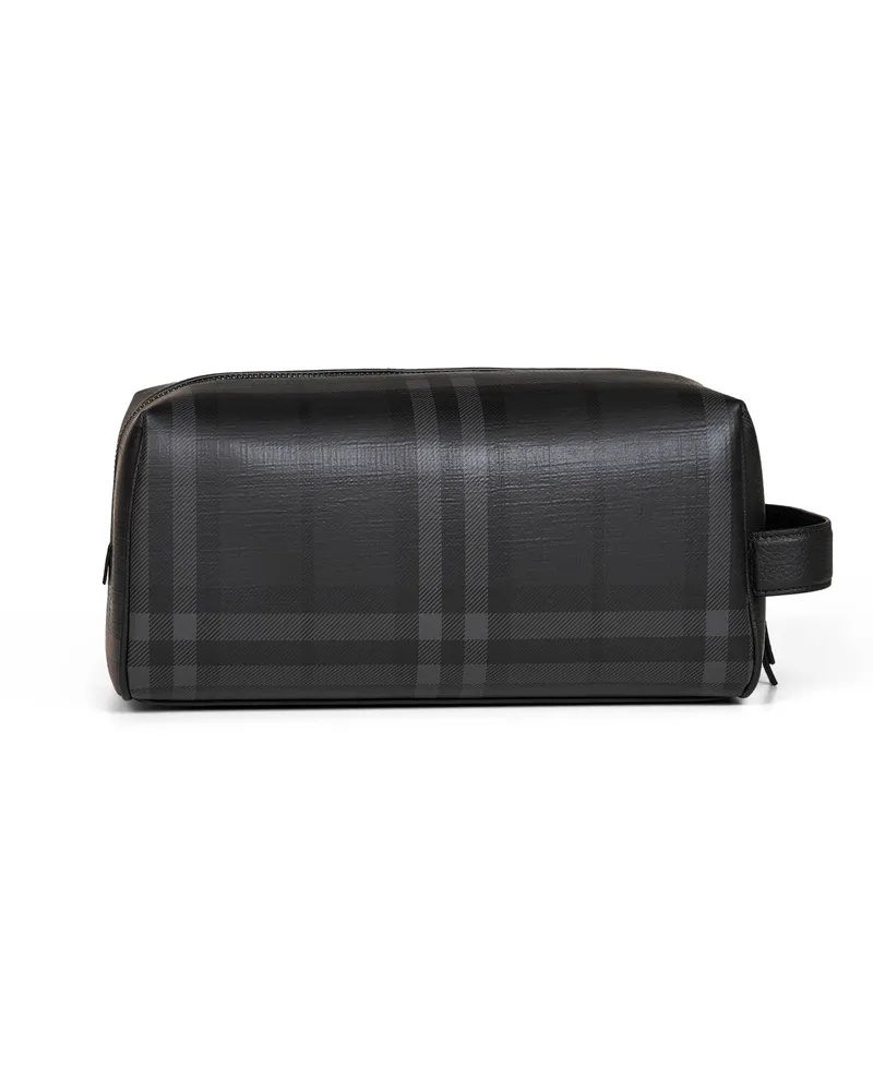 Burberry Burberry Check Canvas Toiletry Case — Black Black