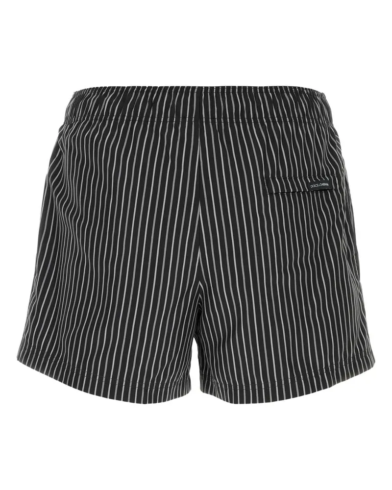 Dolce & Gabbana Men's Printed Polyester Swimming Shorts Righefdonero Costumi Da Bagno Sea Clothing Black