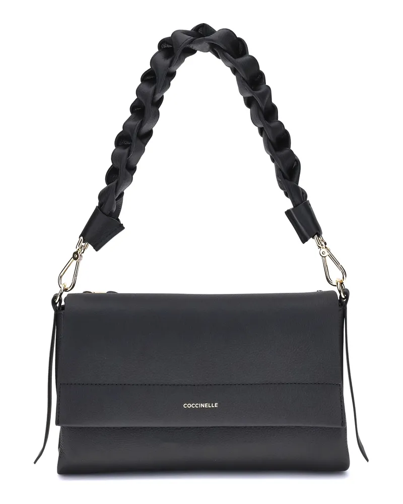 Coccinelle Women's Shoulder Bag Boheme Black-Cognac Calf Leather (bos Taurus) Black/cognac Black