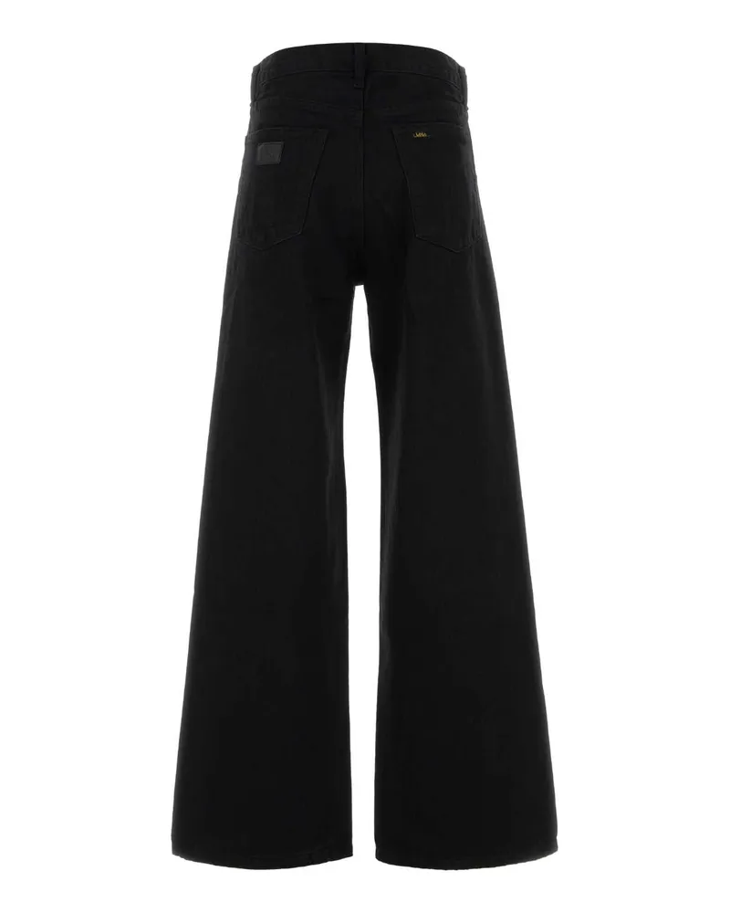Lois Women's Black Denim Skater Wide-Leg Jeans Rinse Black