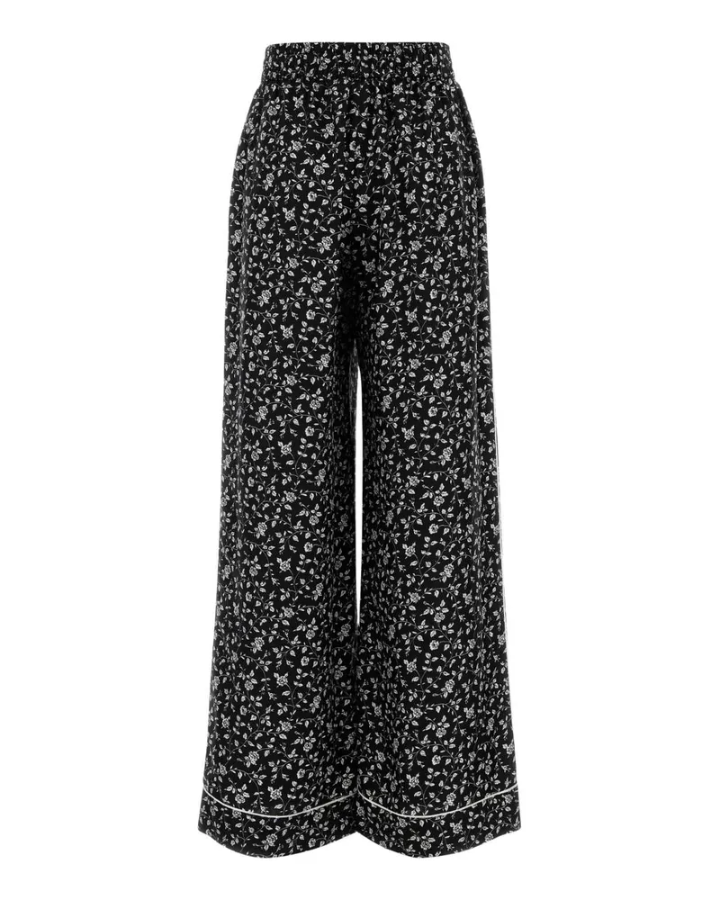 Dolce & Gabbana Printed Silk Pyjama Trousers Nero