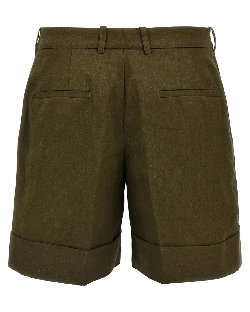 Jil Sander Linen Bermuda Shorts — Olive Olive