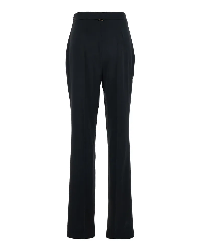 Twin-Set Women's Trousers High-Waisted Black Acetate Black