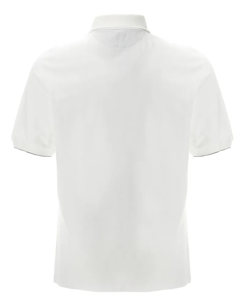 Brunello Cucinelli Men White Cotton Polo Shirt White
