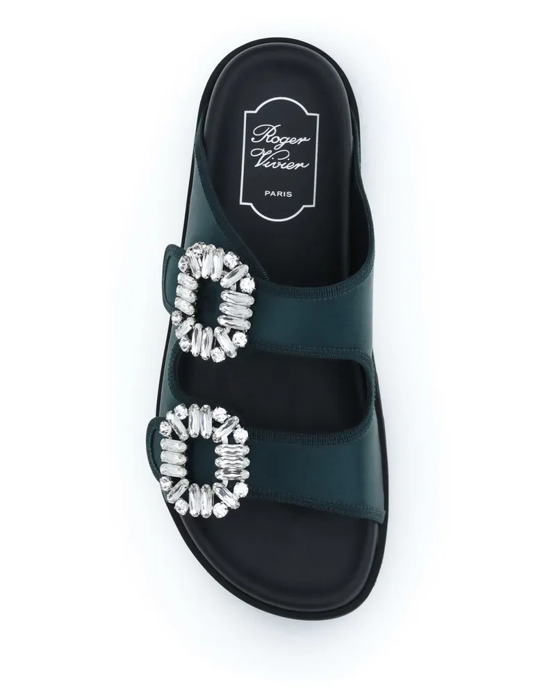 Roger Vivier Women's Sandals Slidy Viv Forest Upper: Fabric Green