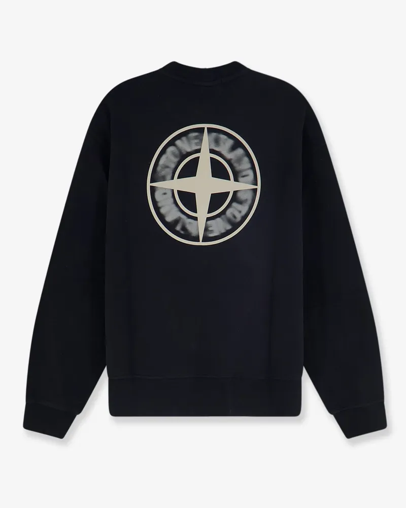 Stone Island Men's Sweatshirt Crew Neck Organic Cotton Black Sweatshirts Sweater Black