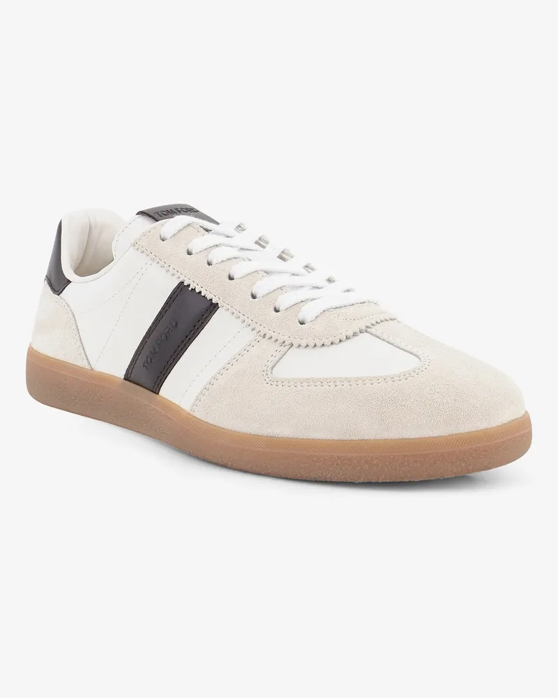 Tom Ford Men's Sneakers Archer White Leather-Suede Trainers White