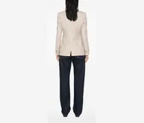 Double-Breasted Wool Blazer — Ecru