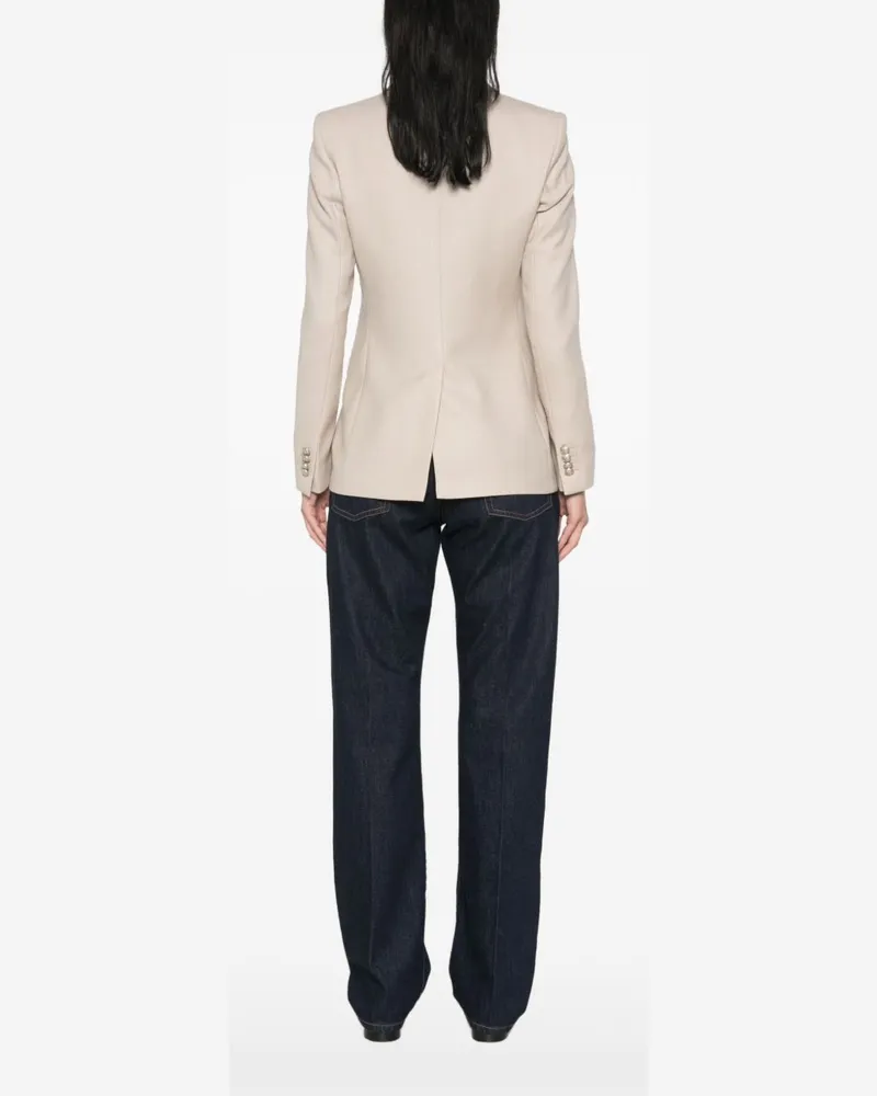 Tagliatore Double-Breasted Wool Blazer — Ecru Ecru