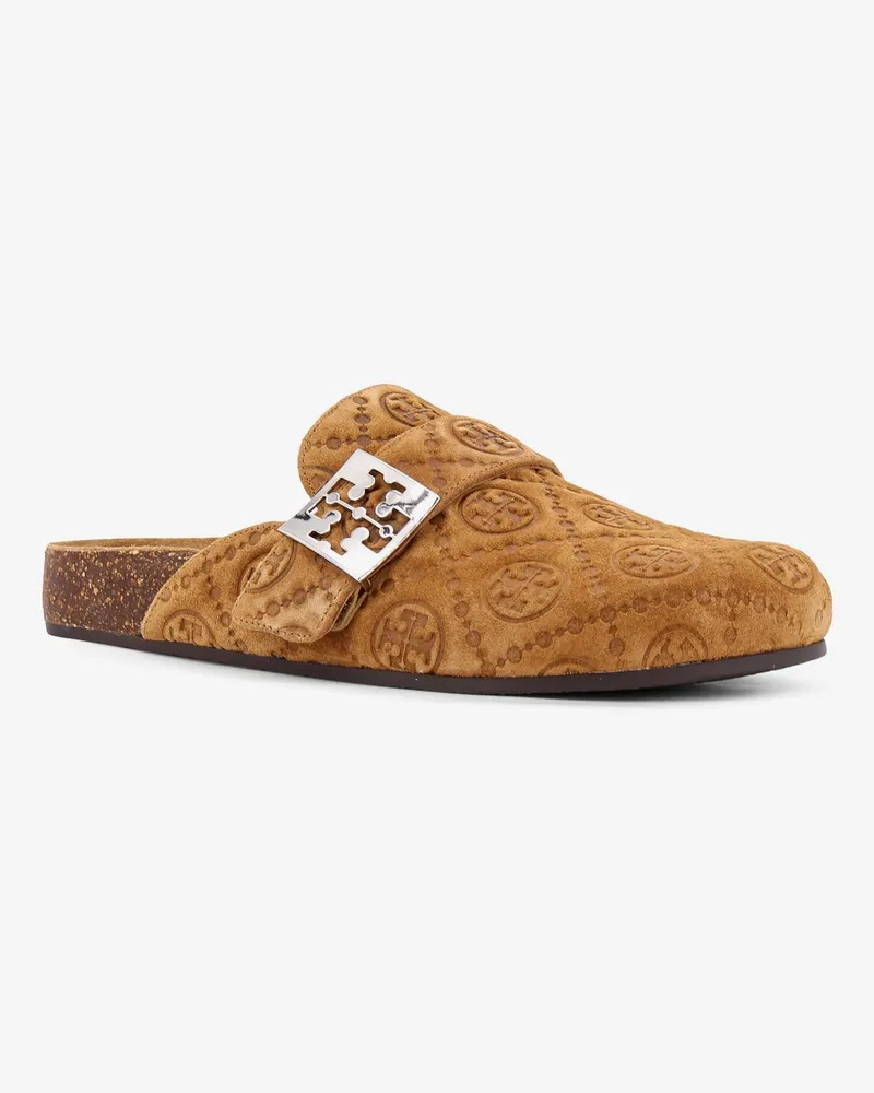 Tory Burch Women's Mellow Jacquard Suede Mule Brown Sandal Brown