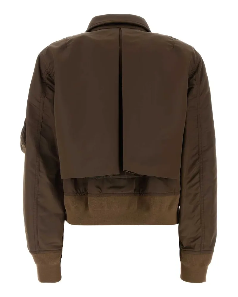 Sacai Women's Brown Nylon Bomber Jacket Giubbini Brown