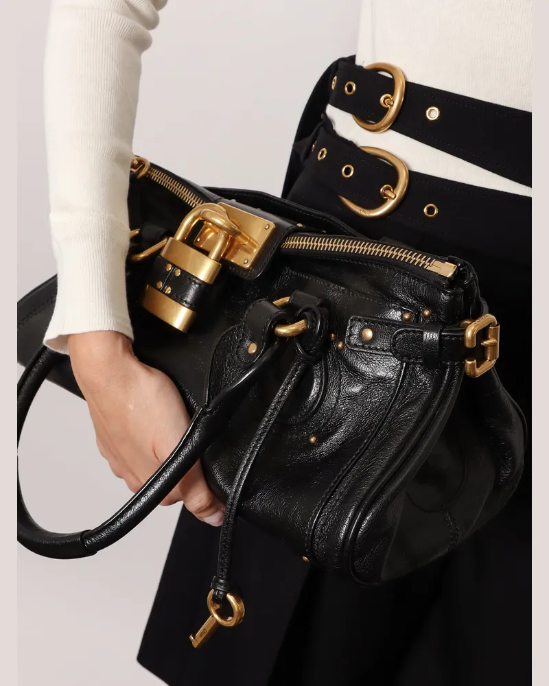Chloé Women's Leather Handbag Paddington Black Shoulder Bags Black