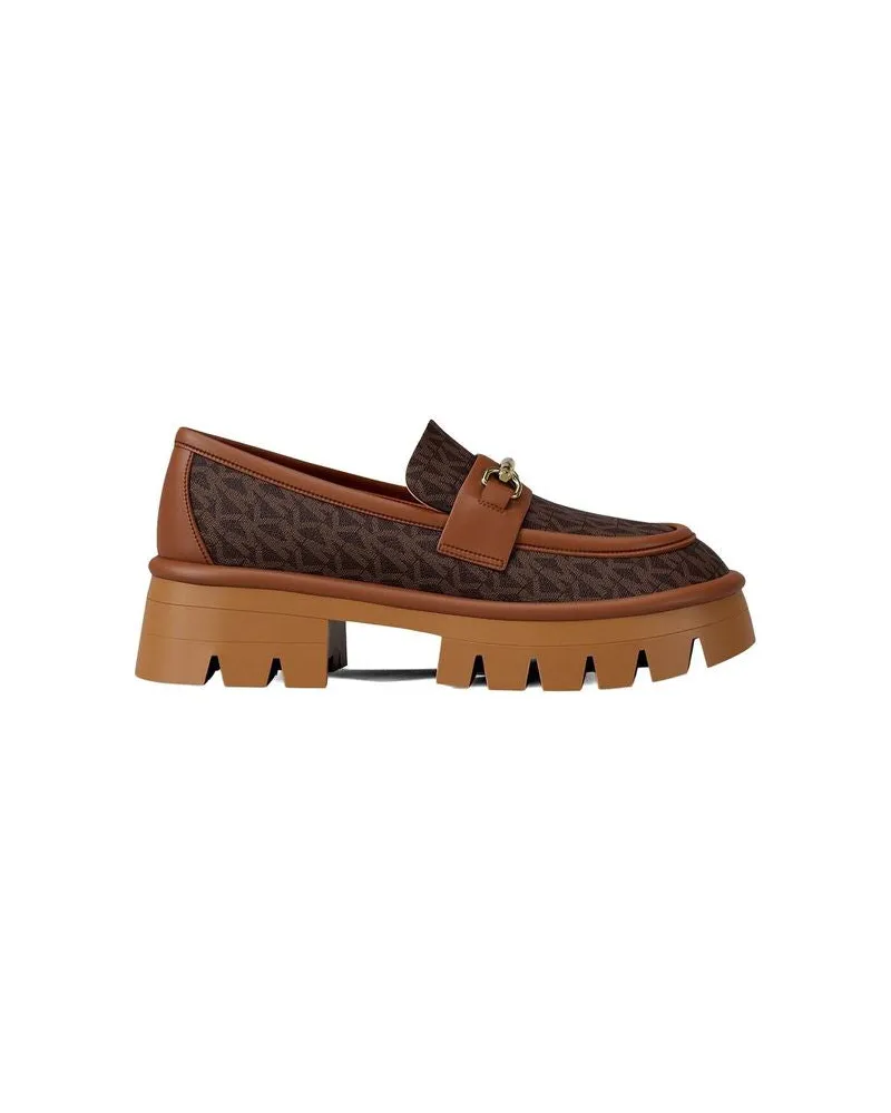 Michael Kors Women's Loafers Brown Polyurethane Coated Textile Footwear - Flats Brown