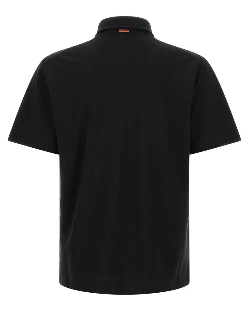 Ermenegildo Zegna Pure Cotton Polo Shirt — Black Black