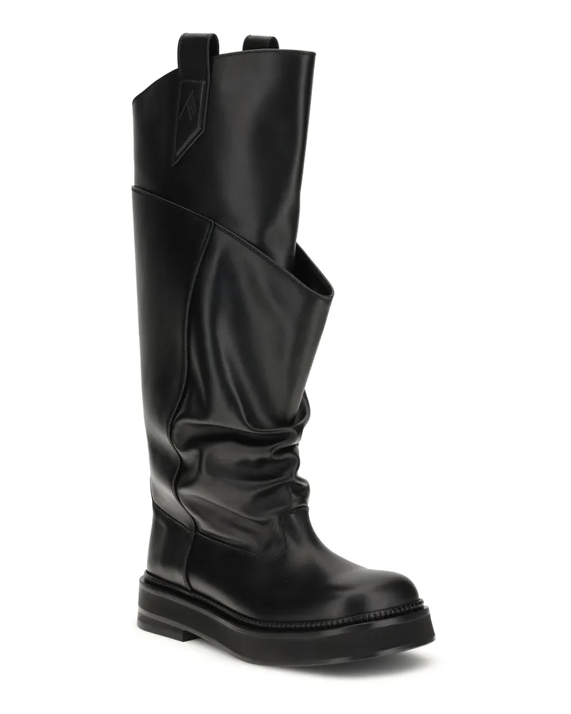 ATTICO Women's La Passeggiata Boots 100 Calf Leather Bos Taurus Black