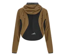 Cropped Techwear Hoodie — tan