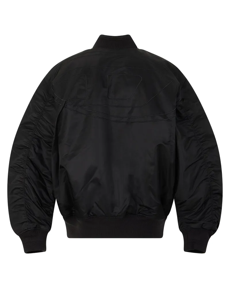 Diesel Men's Bomber Jacket Black Polyamide Black