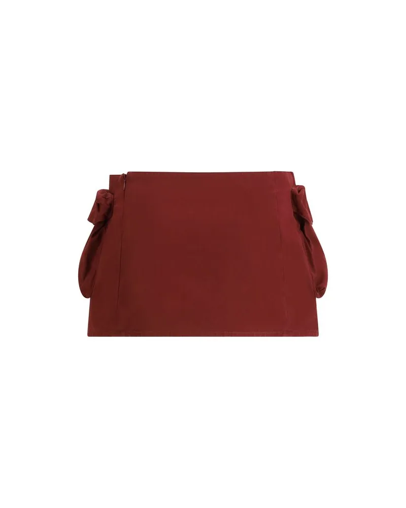 Miu Miu Women's Bordeaux Cotton Mini Skirt Red