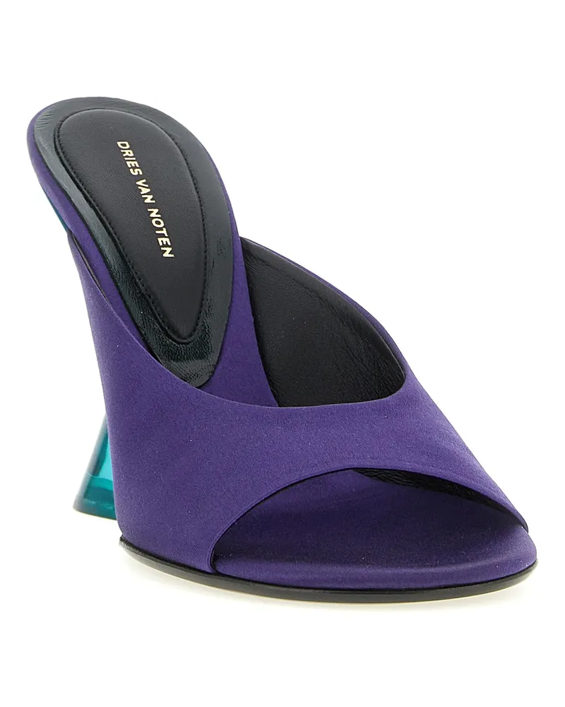 Dries van Noten Women's Purple Cotton Wedge Sandals Purple