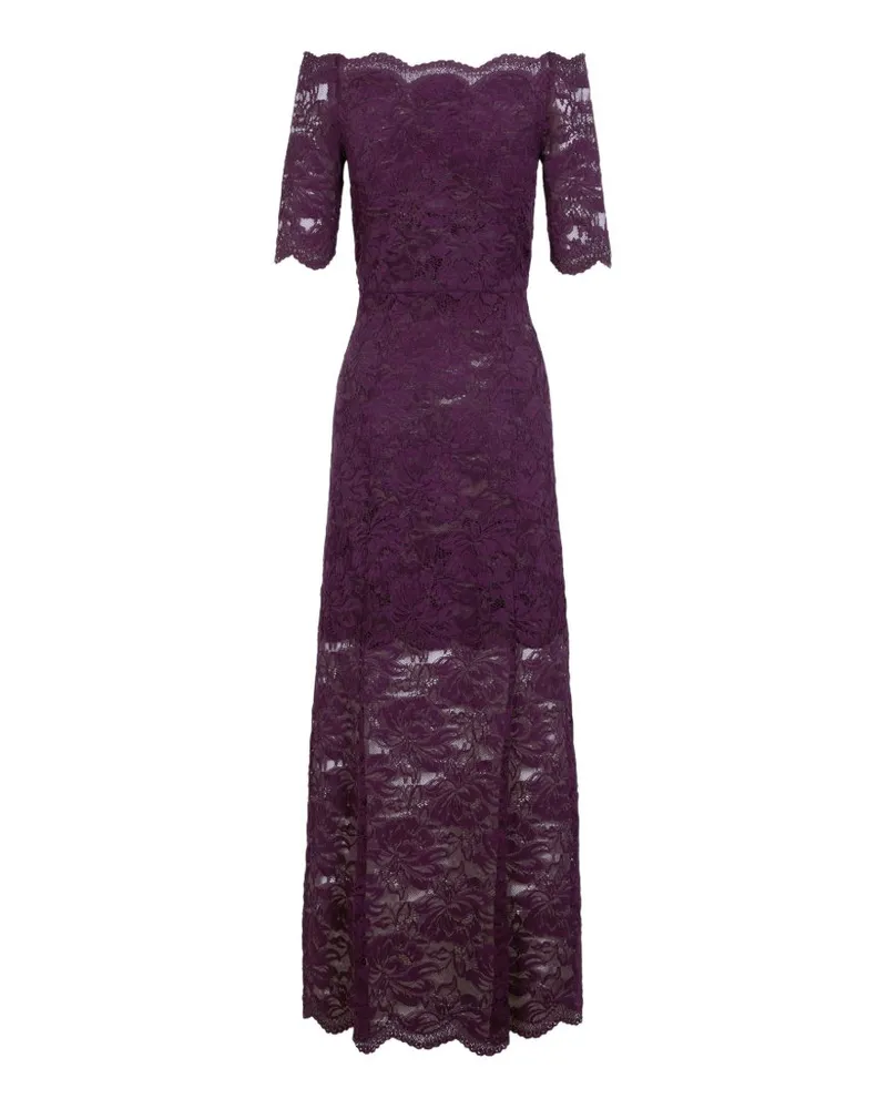 Paco Rabanne Lace Off-Shoulder Dress — Purple Purple
