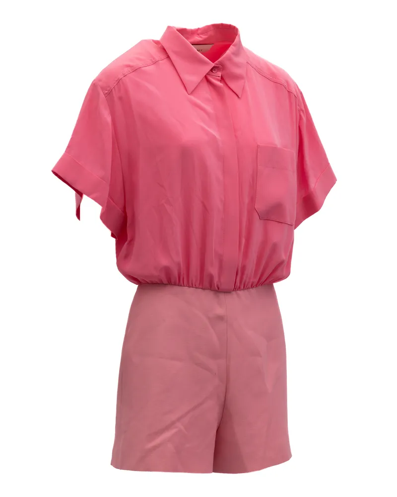 Valentino Garavani Women's Pink Shirt-Style Romper Pink