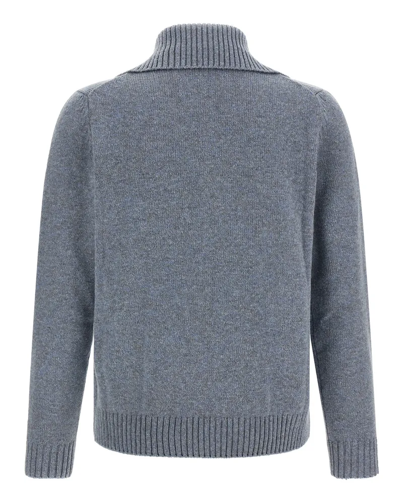 Zanone Virgin Wool Cardigan — Blue Blue