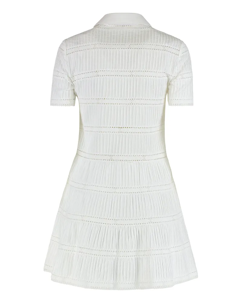 Celine Women's Dress With Embroidered Trimmings White Cotton White