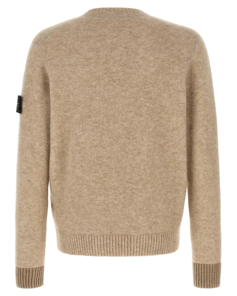 Stone Island Alpaca-Wool Blend Crew Neck Sweater — Beige Beige