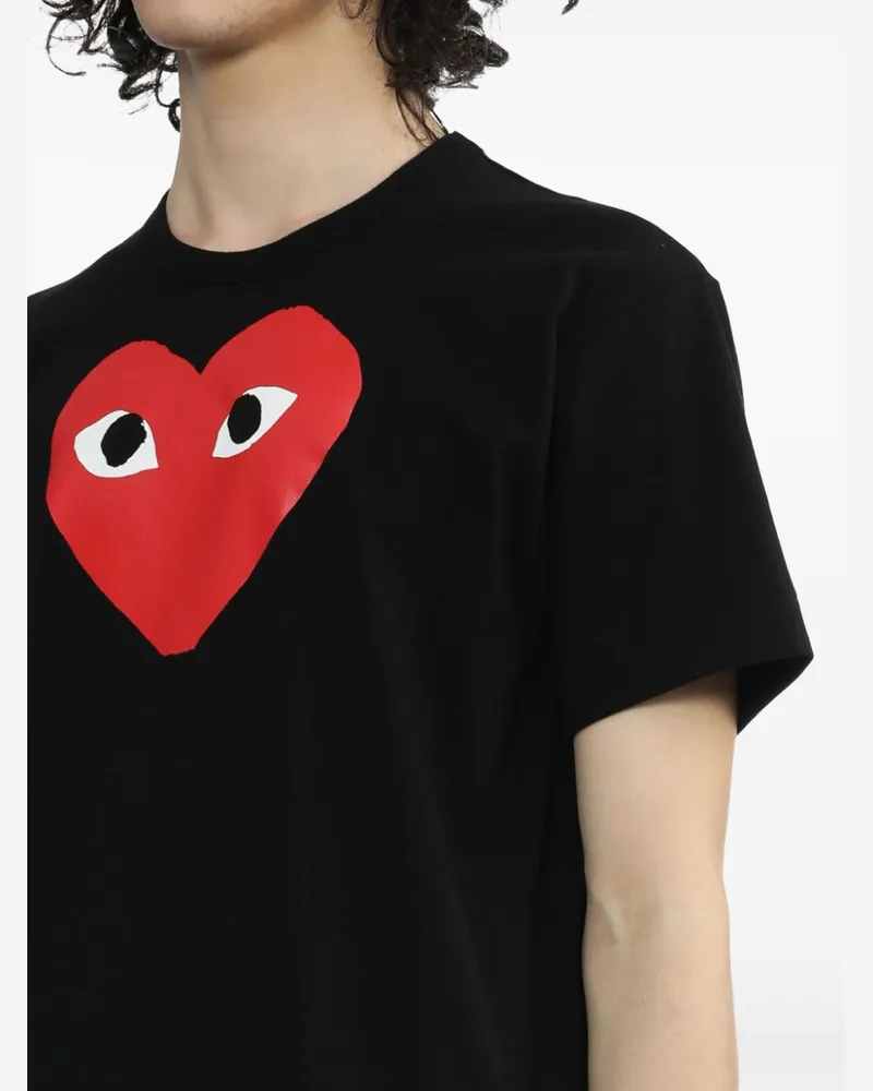 Comme des Garçons Red Heart Logo T-Shirt — Black Black