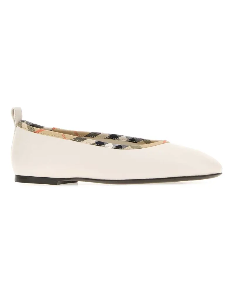 Burberry Women's Ivory Leather Robin Ballerinas Sandybeige Ballerine Flat Shoes Beige