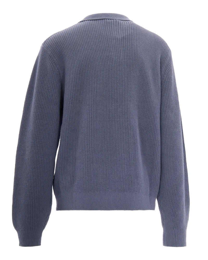 Carhartt WIP Men Polo Shirt Miles Shady Blue Cotton Knit T-shirts And Polos Blue