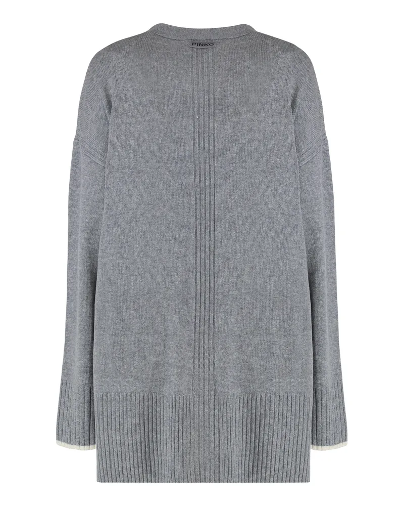 Pinko Women Cardigan Tasmania Wool-Cashmere Grey Cardigans Sweater Gray