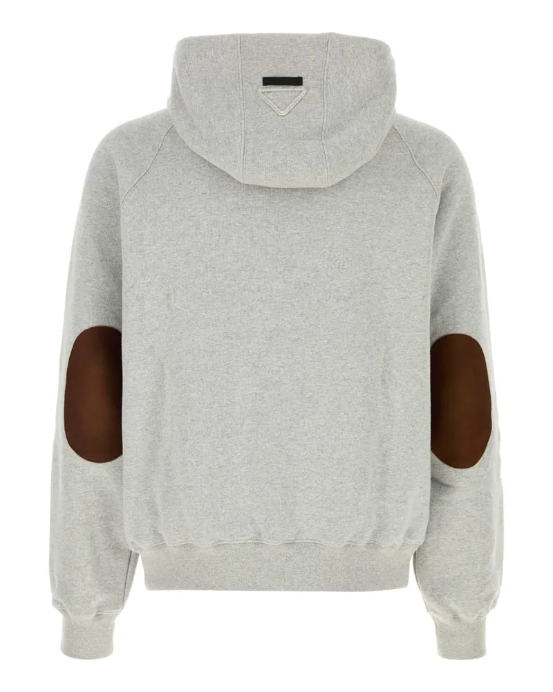 Prada Men Grey Cotton Sweatshirt Grigio Melange Exterior: Felpe Sweater Gray