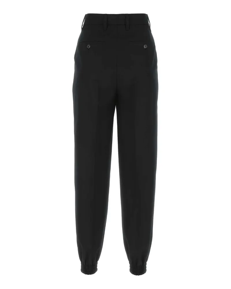 Prada Women's Black Wool Joggers Nero Pantaloni Black
