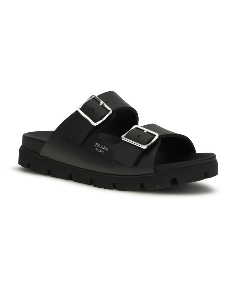 Prada Men's Leather Sandals Nero Black