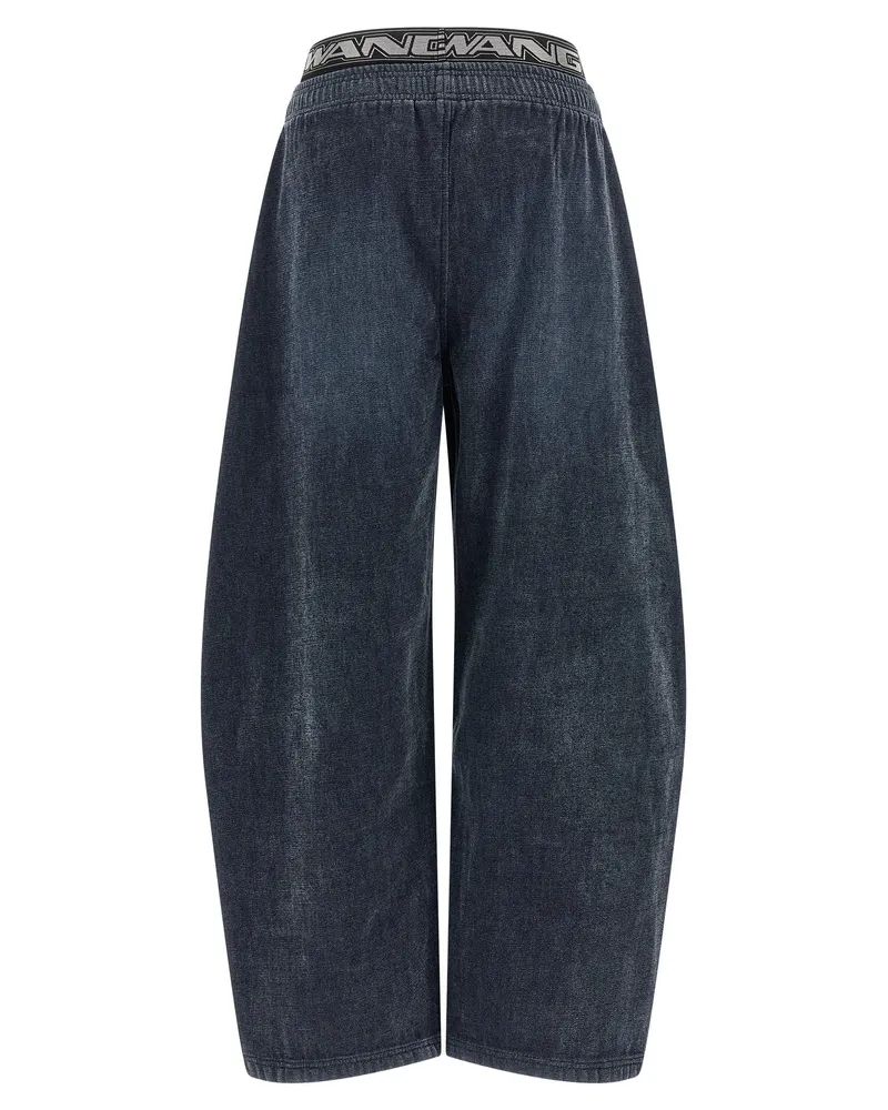 Alexander Wang Brushed Denim Elastic Waistband Joggers — Navy Navy