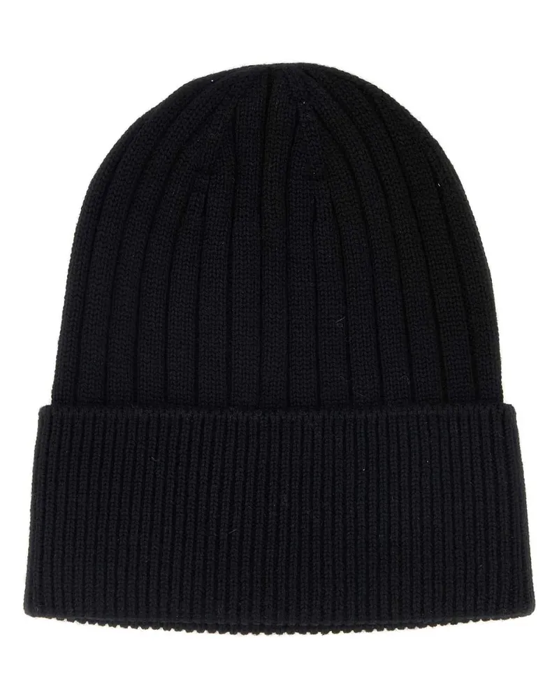 Gucci Men's Black Wool Beanie Hat Blackblackblack Fabric Cuffie Black