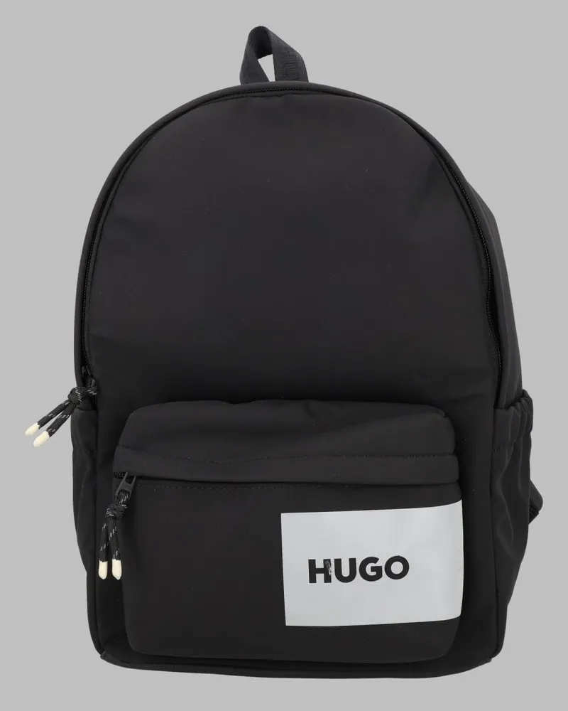 HUGO BOSS Logo-Plaque Polyester Backpack — Black Black
