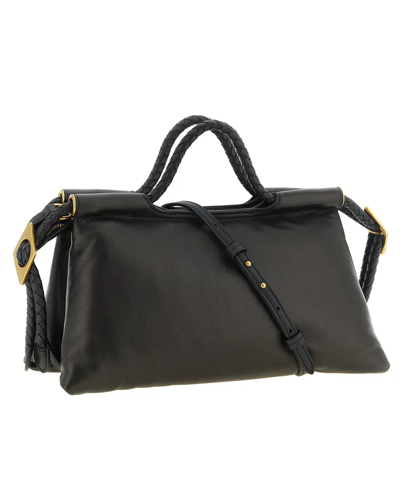 Isabel Marant Pipa Lambskin Leather Top Handle Bag — Black Black