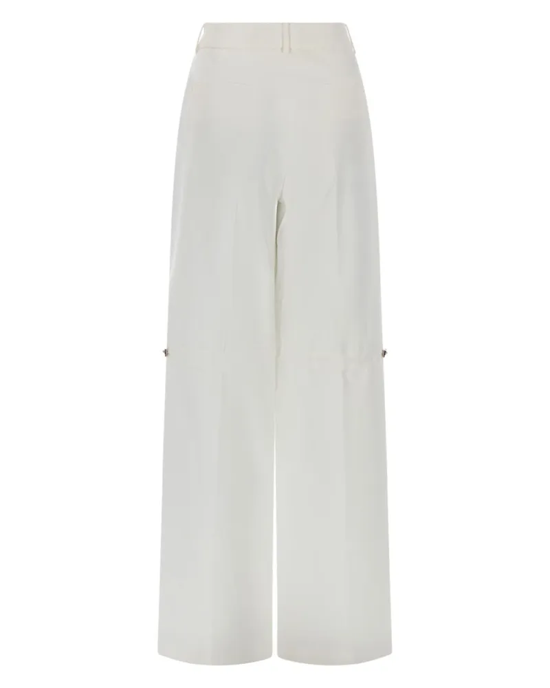 Fendi Drawstring Waist Cotton Trousers — White White