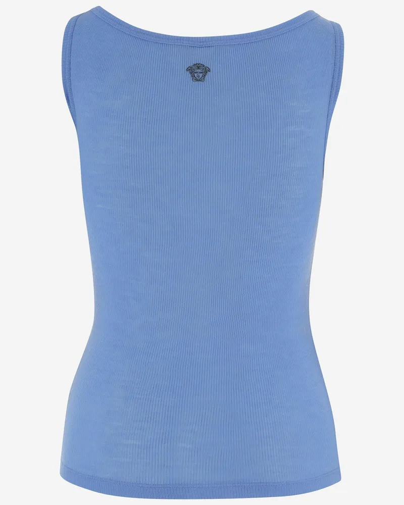 Versace Women's Wool Top Light Blue Tops Blue