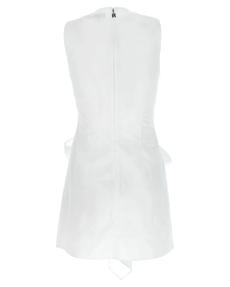 ROTATE Birger Christensen Bow-Front Cotton Poplin Dress — White White