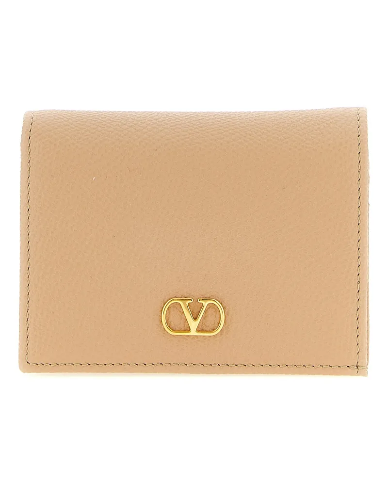 Valentino Garavani Women's Multicolor Calfskin Cardholder Accessory Beige