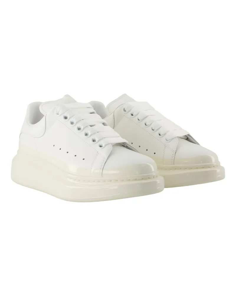 Alexander McQueen Women's Oversized Sneakers -  Leather White Calfskin Shoes White