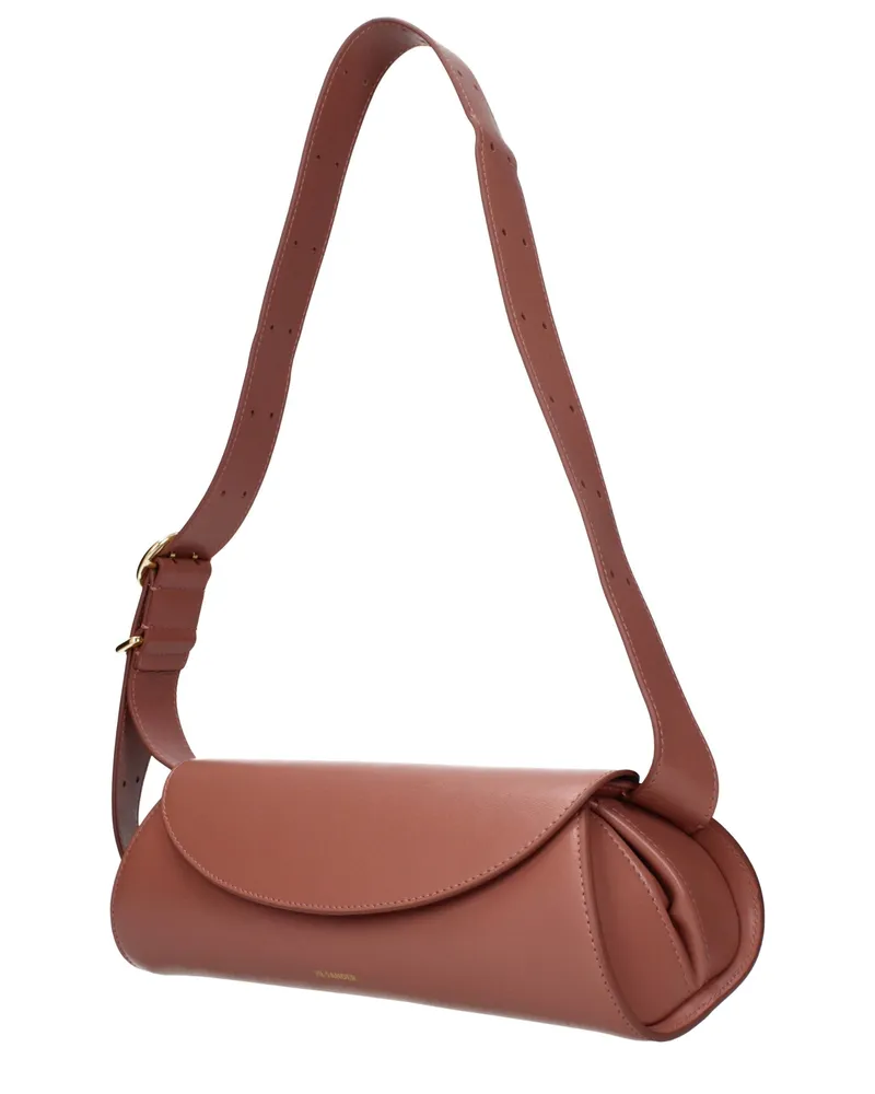 Jil Sander Women's Pink Leather Crossbody Bag Pink