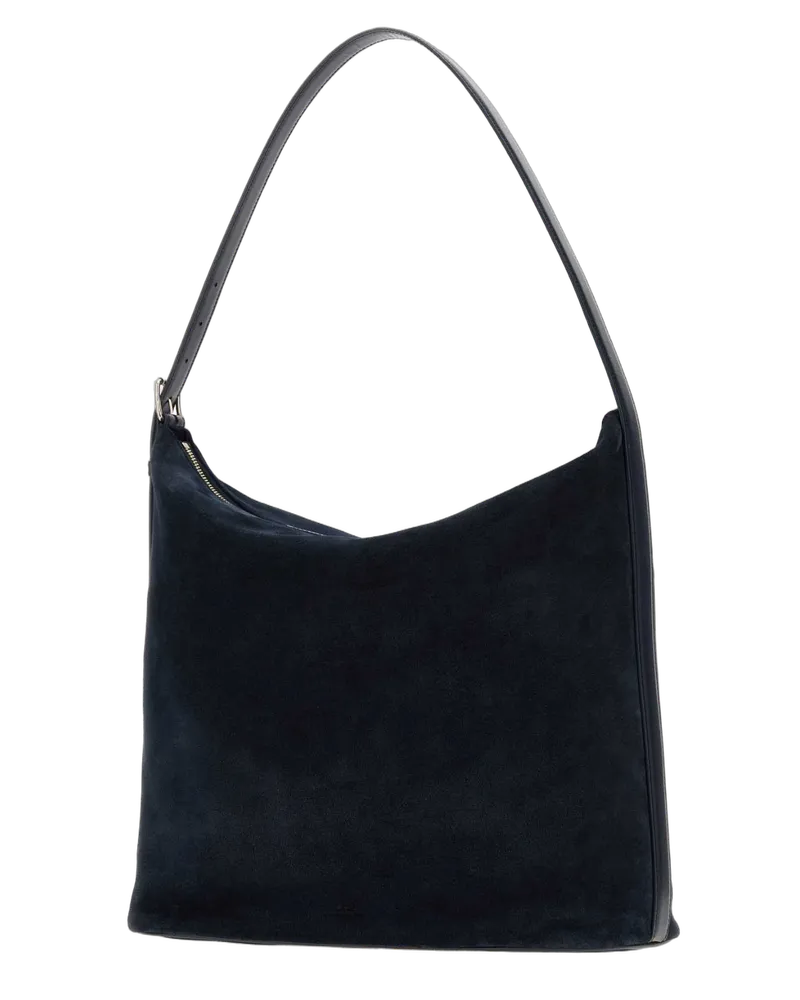 A.P.C. Women's Navy Blue Suede Maxi Vera Shopping Bag Darknavy Borse A Mano Navy