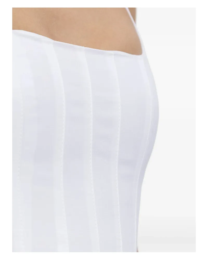 Jacquemus Square Neck Flared Hem Dress — White White