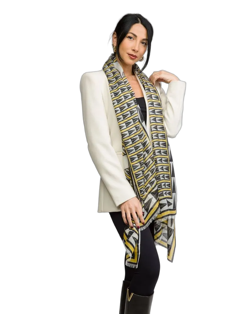 Lanvin Women's Scarf Yellow-Multicolor Wool Accessories Yellow